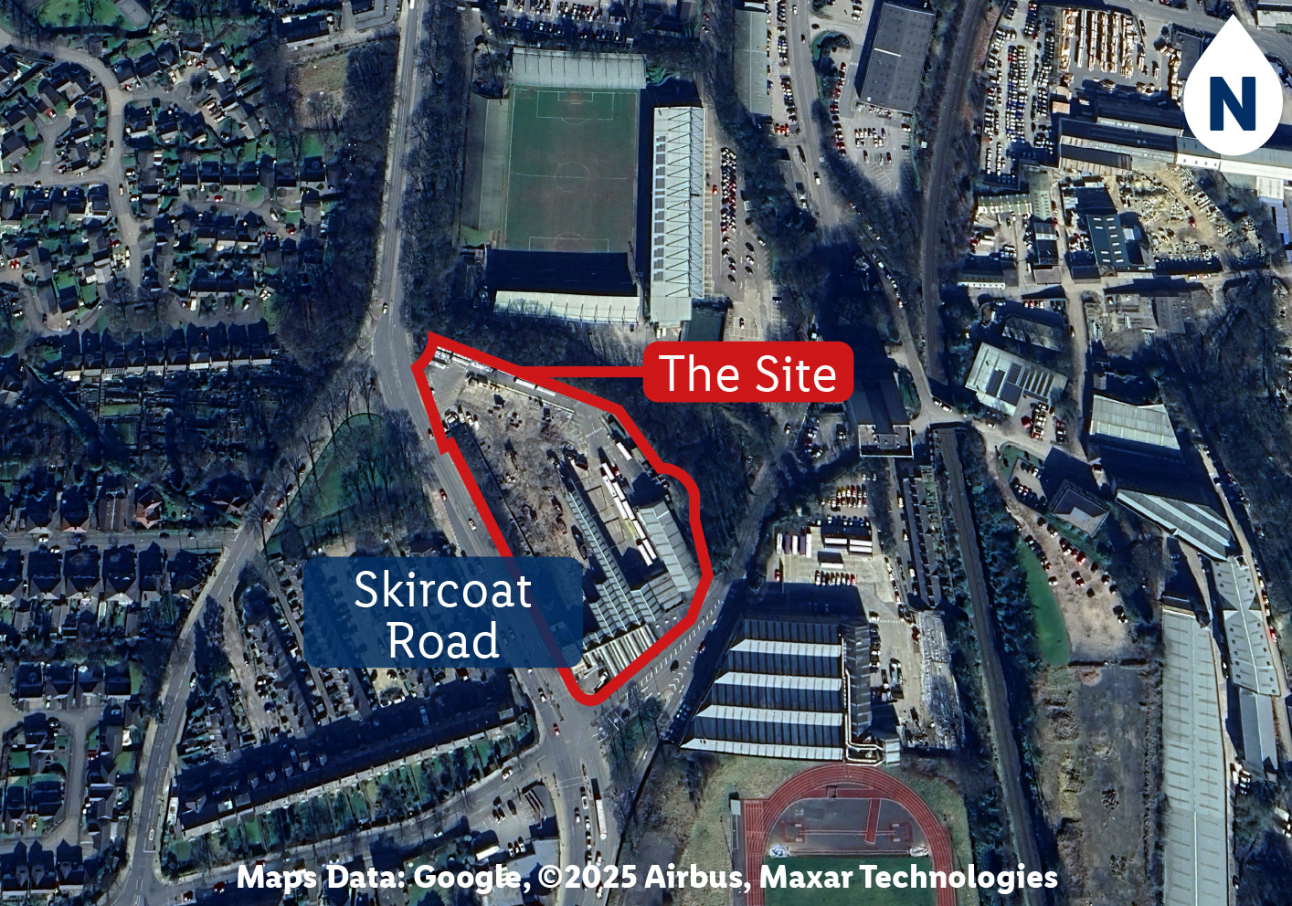 aerial photograph of the site